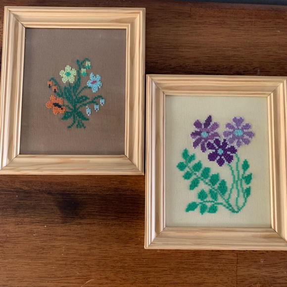 Needlepoint Pictures, Set of 2 - Picture 3 of 7